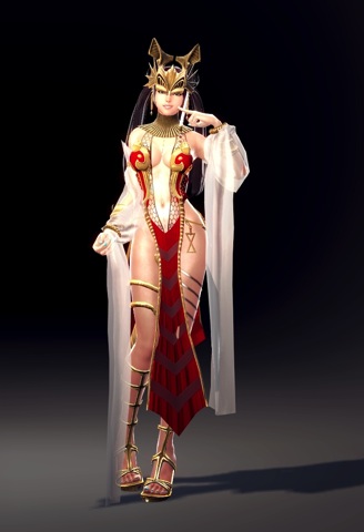 11-玩家可依自己喜好裝扮出不同個性外貌的「玲」，換上「伊瑟特」沙漠公主時裝，更可突顯她「玲」瓏有緻的體態曲線！