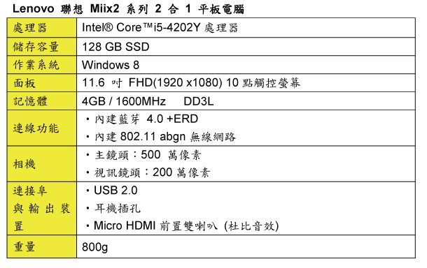 Lenovo-聯想-Miix2-系列-2-合-1-平板電腦