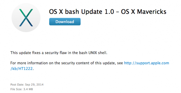 Mac 使用者快來！Apple 釋出OS X Bash更新修補Shellshock漏洞！
