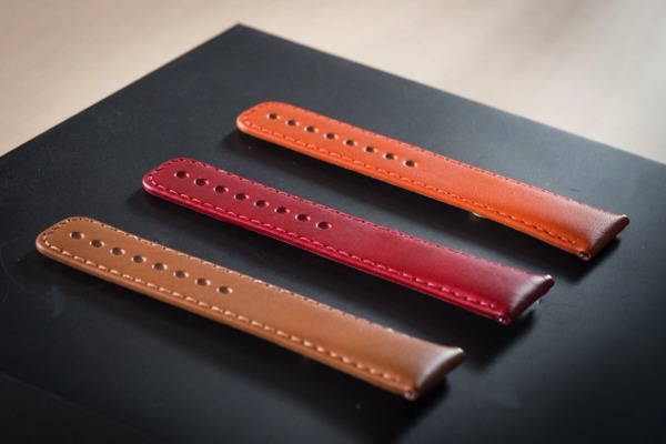 2014華碩展示智慧錶ZenWatch的設計歷程，過程中嘗試不同錶帶顏色。