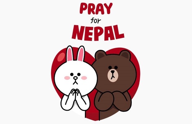 「為尼泊爾祈福」，LINE 慈善貼圖全球上架