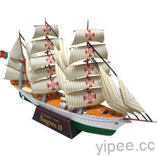 紙模型 DIY，這次換做葡萄牙帆船 Sagres2～