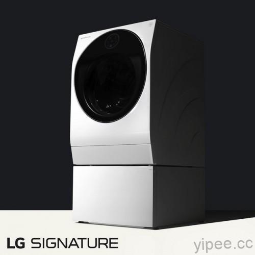 LG SIGNATURE 24 __ 筒洗衣機較從前任何機型都更為耐用、便利與精巧，在主機身下方底座具有的獨特迷你洗衣槽(MINI Wash)。 copy