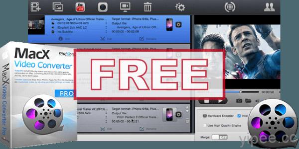 【限時免費】MacX Video Converter Pro 影片轉檔軟體，免費中！