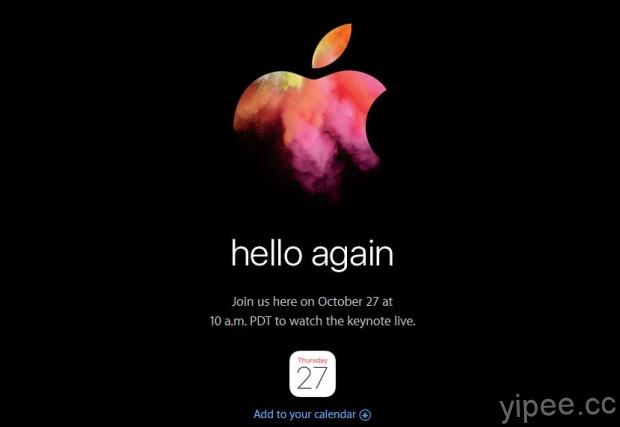 Apple 發表會官網 Live 直播，台港時間 10月28日凌晨1點準時開播！