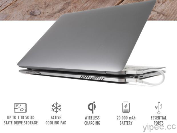 MacBook 專用多合一的 Line Dock，提供多個連接埠、超大電池與 1TB SSD 容量