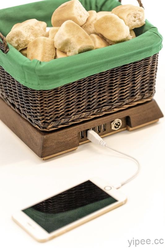 國外知名麵包店 Sister Schubert 設計「溫暖的麵包籃」，野餐也能幫手機充電！