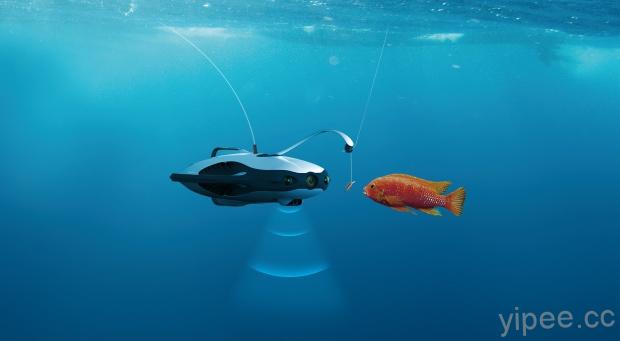 釣魚好幫手！PowerRay 無人潛艇用聲納探測魚群即時串流，還會自動放誘餌