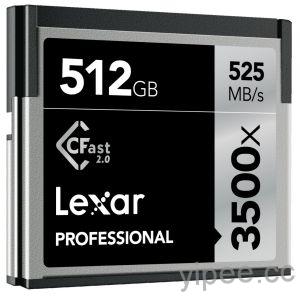 Lexar 推出 512GB Professional 3500x CFast 2.0 大容量高速記憶卡