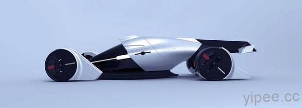 特斯拉 T1 概念賽車，高科技外型、風力發電超酷炫！