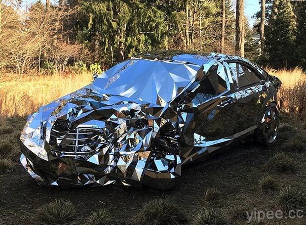 藝術家以上千片鏡子打造一輛「驚人」的賓士 Benz S550