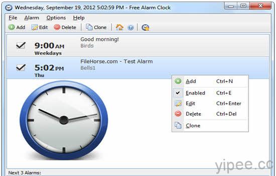 【教學】Free Alarm Clock 免費鬧鐘工具，讓電腦在指定時間自動開機、播放 MP3 歌曲