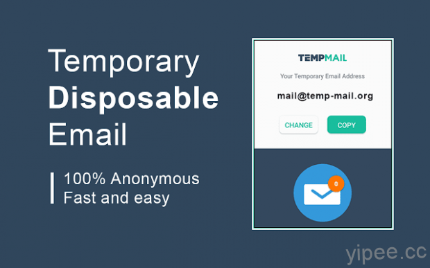「Temp Mail」免註冊拋棄式臨時 Email，可用到手動刪除帳號為止！