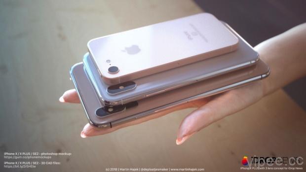 三顆鏡頭設計的 iPhone 及 iPhone SE 2 渲染概念圖曝光