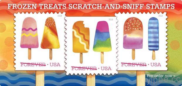 美國郵政推出消暑的雪糕郵票，最特別的是有「香味」喔！