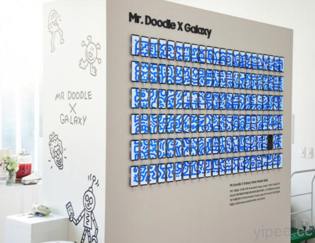 超狂藝術家 Mr Doodle 利用 132 台 Samsung Galaxy Note 8 只為展示一張塗鴉作品