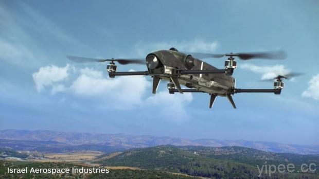 航太公司展出四軸無人機，化身為飛彈