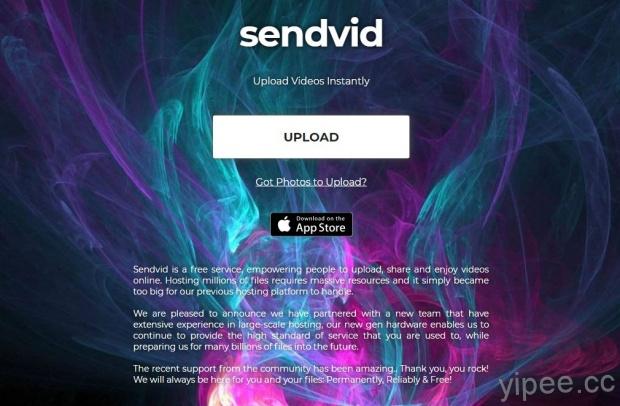 【免費】Sendvid 影片上傳空間，分享 HD 影片也能嵌入其他網頁播放