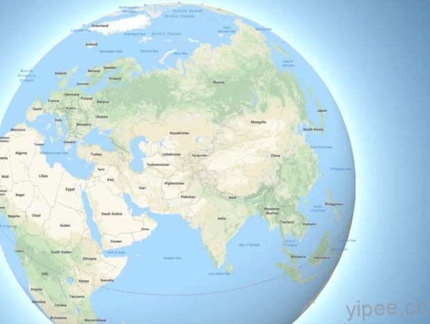Google 地圖改版，全球地圖採用「地球儀」顯示