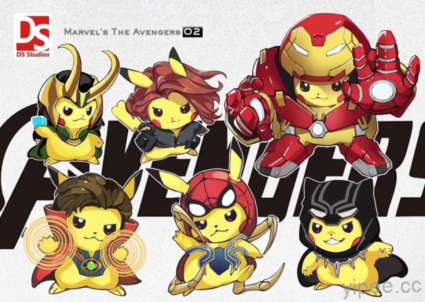 「Pokémon 寶可夢 × Avengers 復仇者聯盟」第二彈上陣，加碼推出 19 公分霸氣「鋼鐵人」、「死侍」皮卡丘