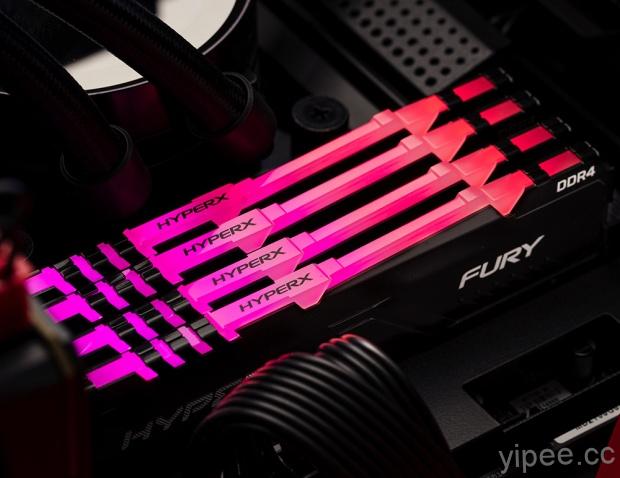HyperX 推出 FURY RGB DDR4 記憶體，新增 RGB 燈效、最高速度達 3466MHz