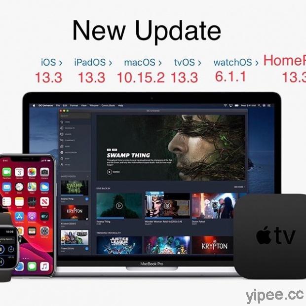 Apple 發布 watchOS 6.1.1、tvOS 13.3 和 HomePod OS 13.3