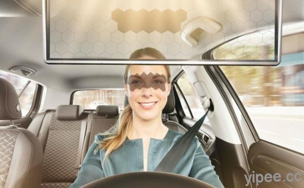 【CES 2020】開車陽光太刺眼？Bosch 結合人臉辨識與變色技術打造虛擬遮陽板！