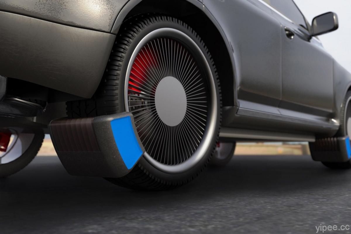 英國設計師研發出可蒐集輪胎衍生的微量塑料顆粒的特殊裝置