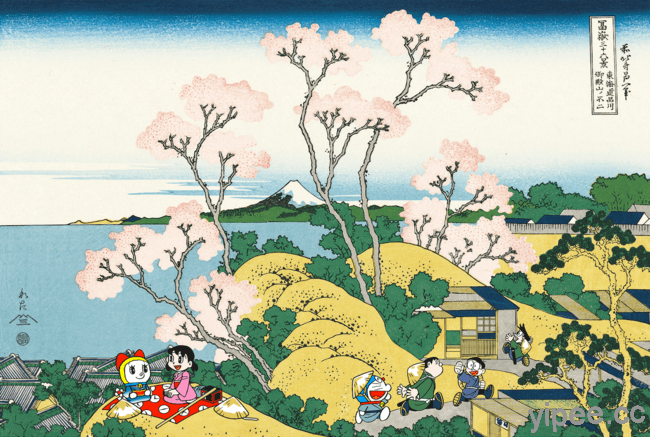 《哆啦A夢》亂入日本浮世繪，超精細手工製作、全球限量 300 幅