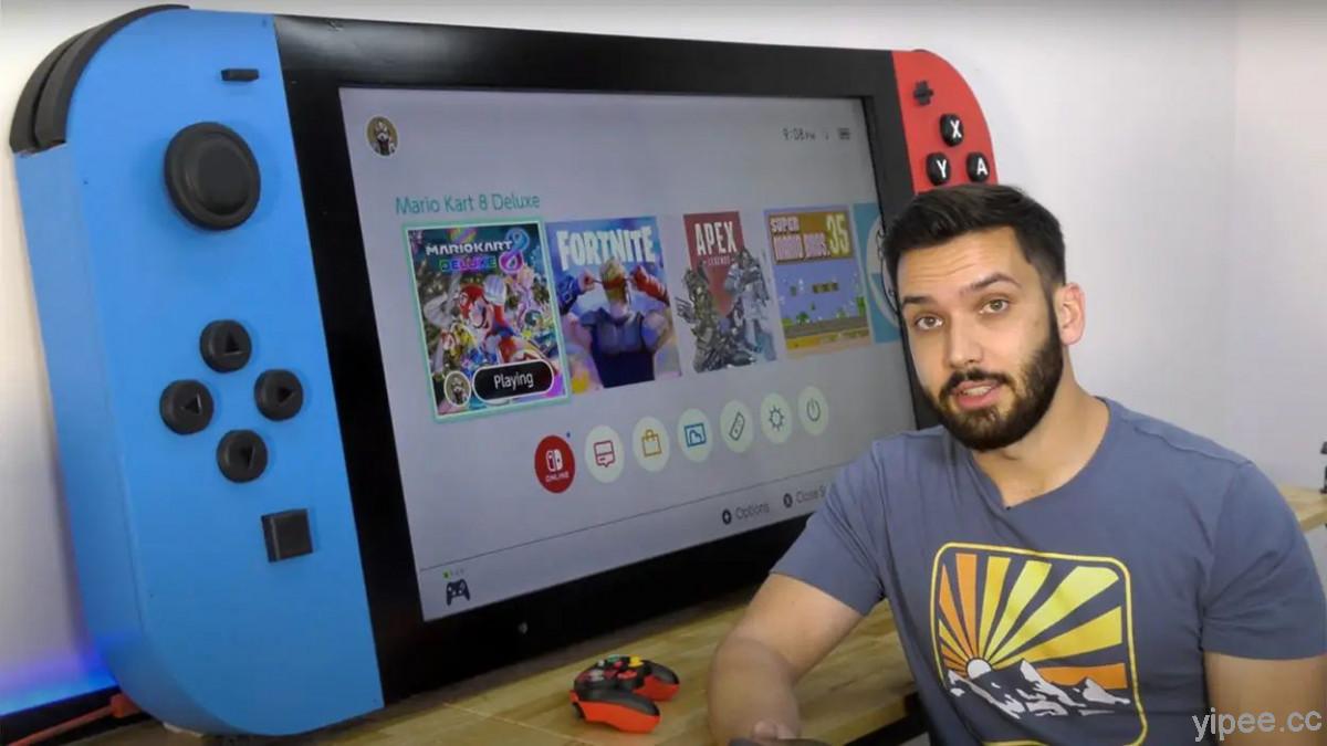 YouTuber 工程師成功研發世界上最大的 Nintendo Switch，長度達 1.77 公尺