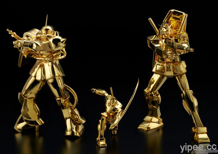 24K 黃金打造的三款《機動戰士鋼彈》雕像，想收藏請先準備好夠厚的錢包！