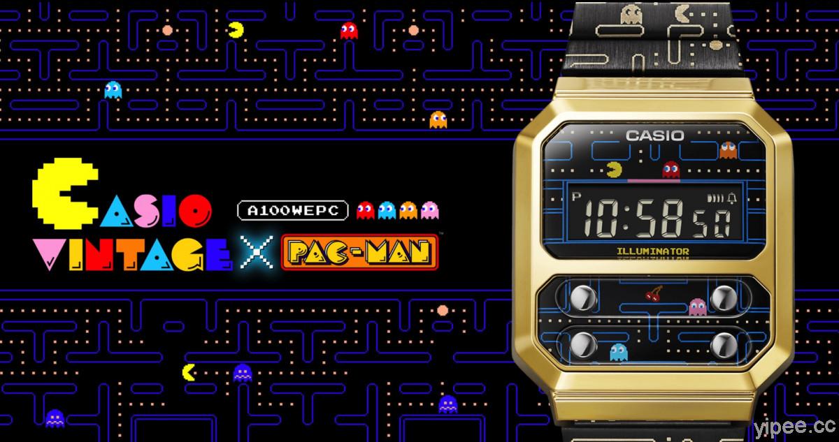 CASIO 卡西歐 ×《PAC-MAN 小精靈》 俏皮主題電子錶，售價約新台幣 3,080 元