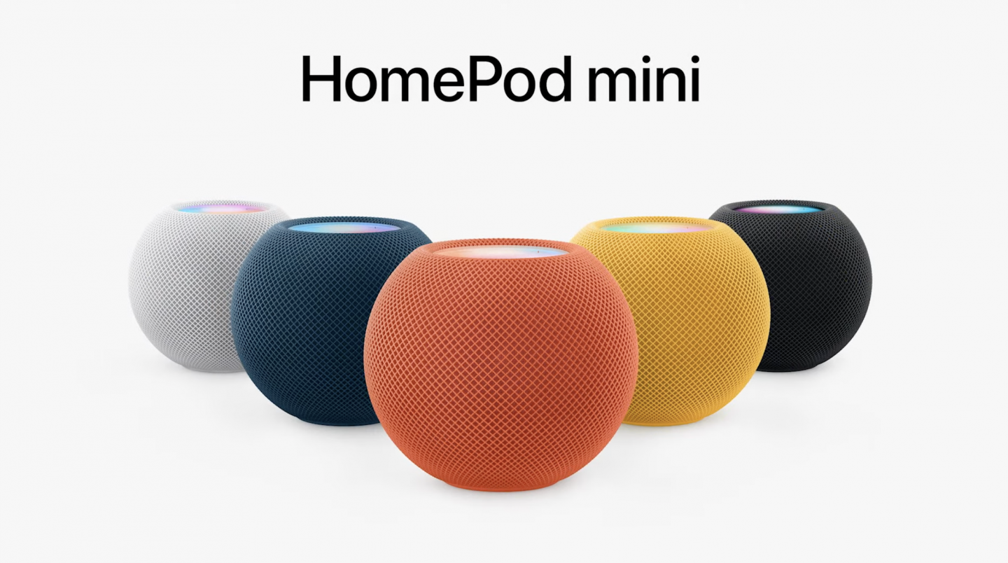 【2021 Apple 10月發表會】HomePod mini 推出黃色、橙色和藍色三種繽紛顏色