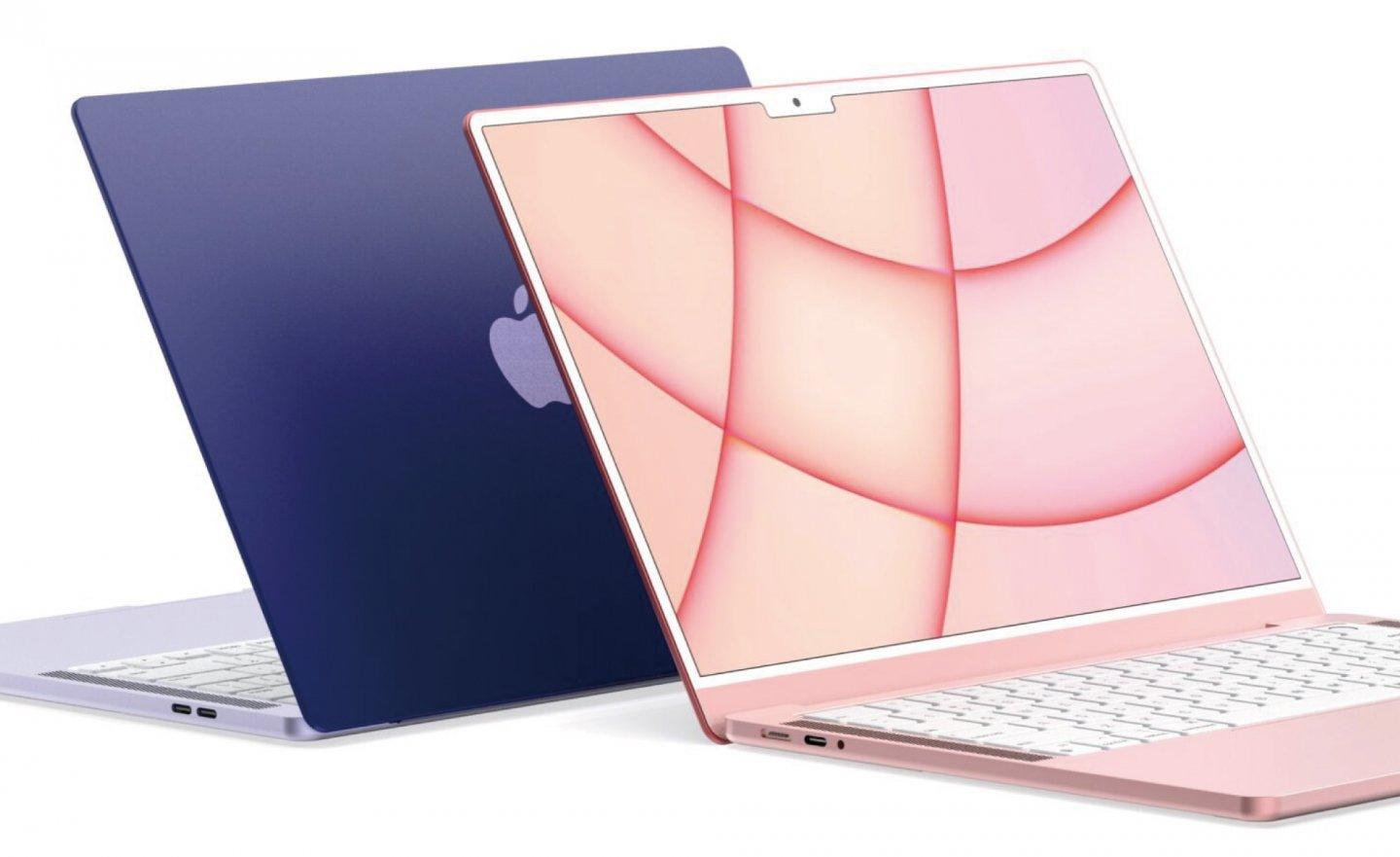 2022 年 MacBook Air 渲染圖曝光，白色瀏海螢幕搭配白色鍵盤設計
