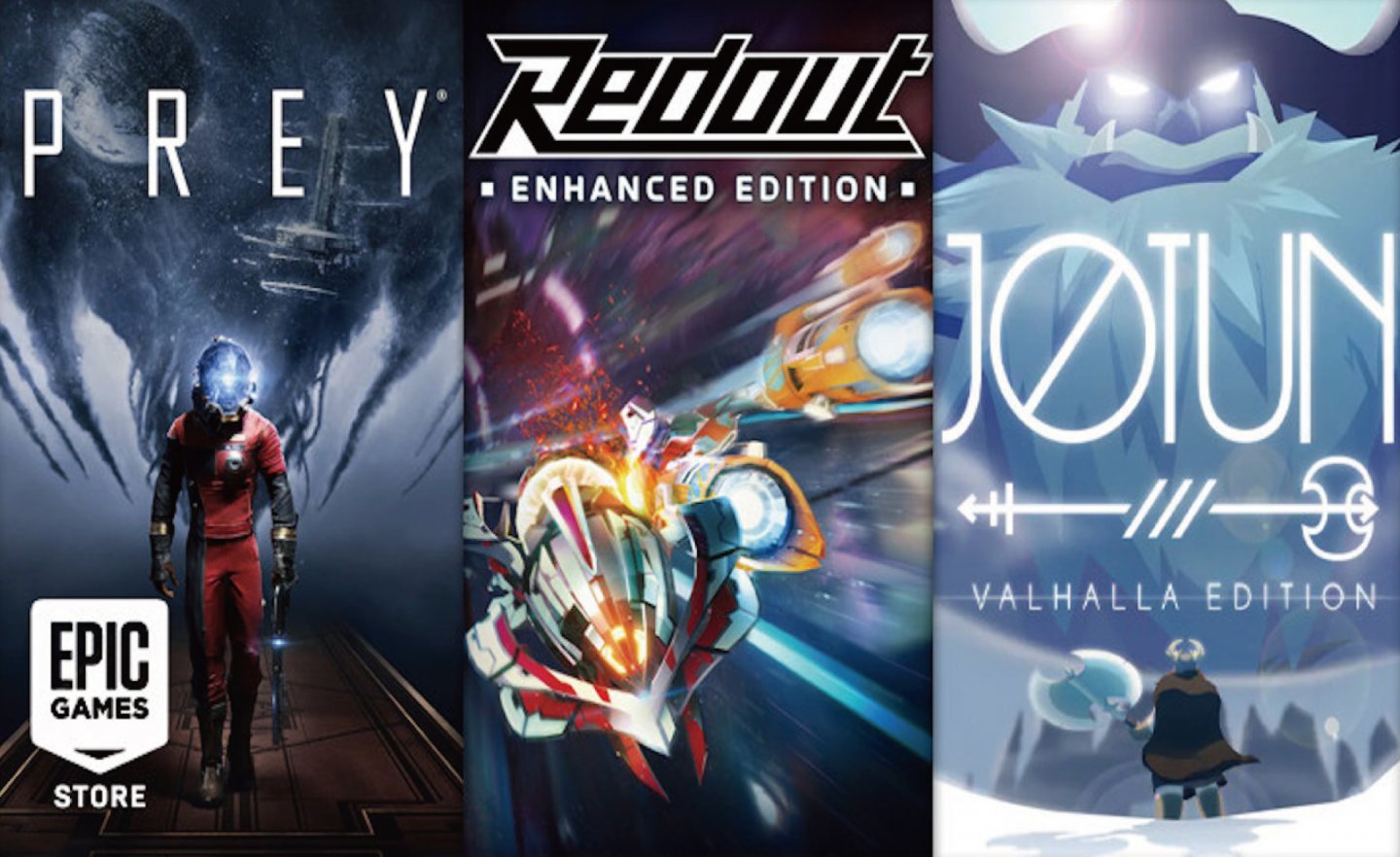 【限時免費】一次三款遊戲《Redout: Enhanced Edition》、《Jotun:Valhalla Edition》、《Prey》放送中，2022 年 5 月 19 日 23:00 前領取