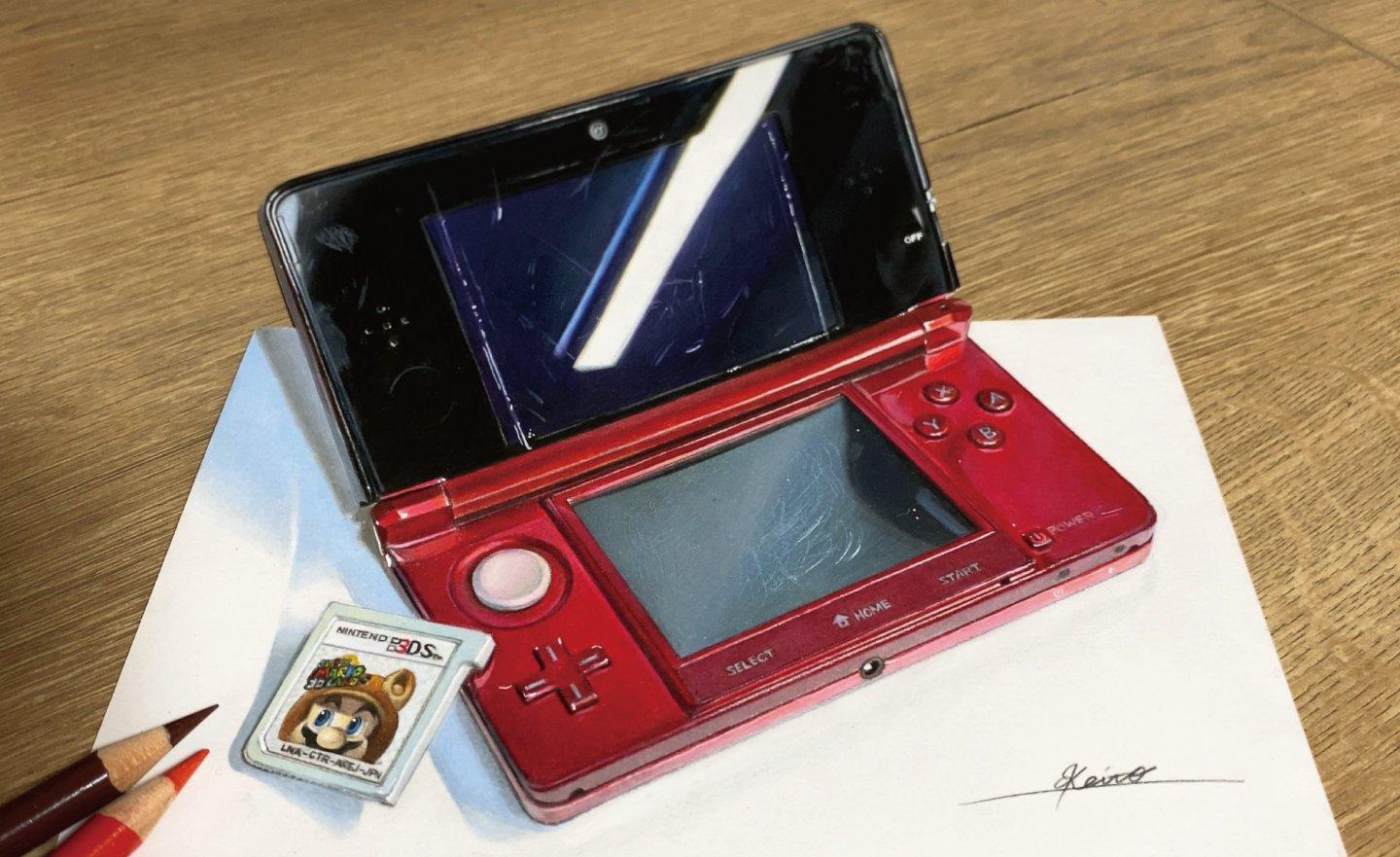 【影片】色鉛筆達人手繪「任天堂 3DS 掌上型遊戲機」，逼真到讓你以為是真的！
