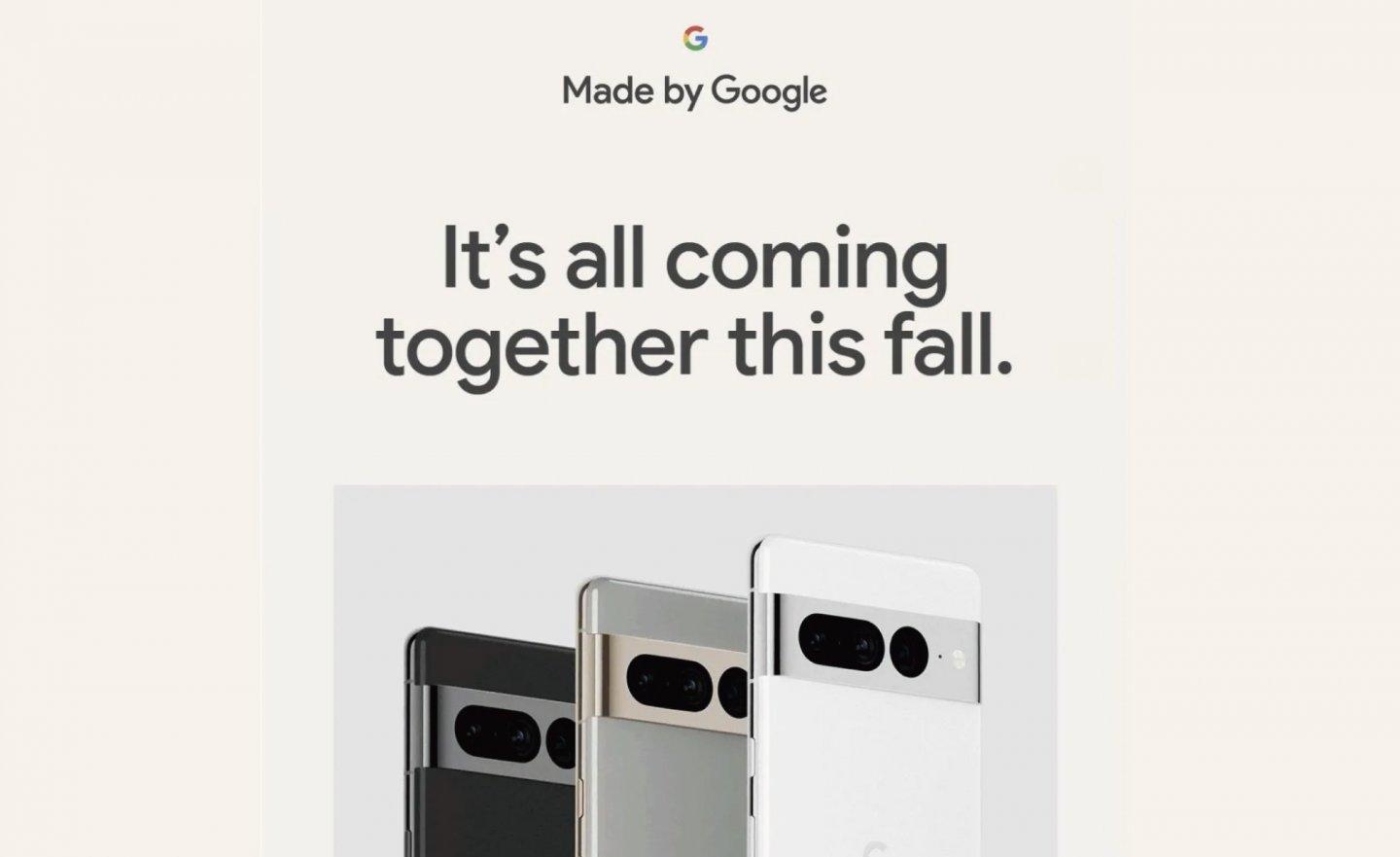 Google 宣布 10 月 6 日將舉辦 Pixel 7 和 Pixel Watch 發表會