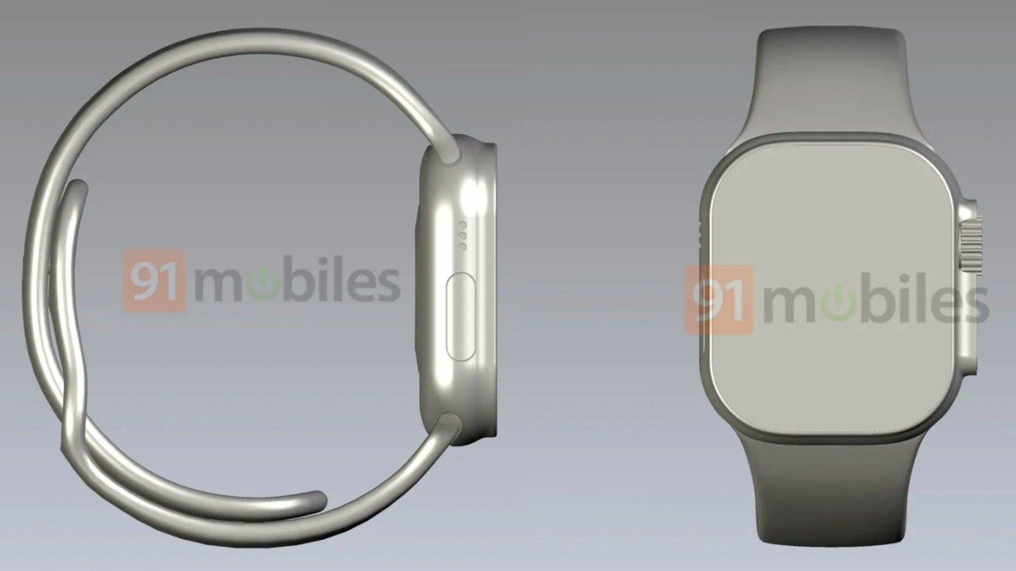傳出 Apple Watch Pro CAD 工程圖曝光！平面螢幕設計、側邊還多了一顆按鈕