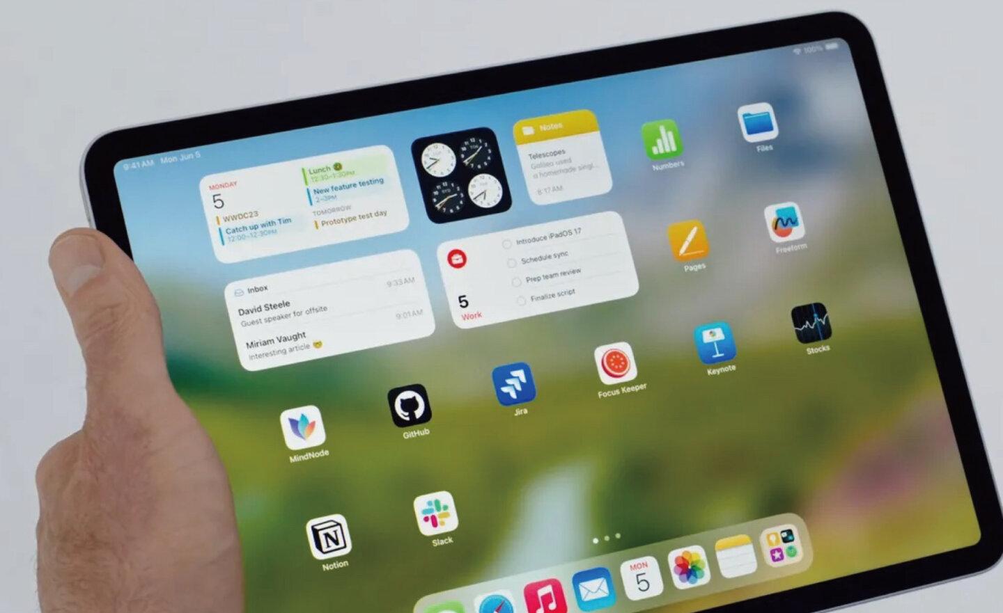 【Apple WWDC 2023】iPadOS 17 具有重新設計的鎖定畫面和小工具，PDF、筆記等變聰明了