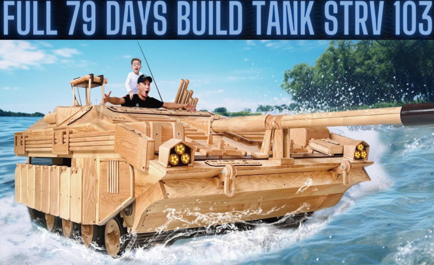 【影片】酷爸爸把《戰車世界》變成真，花 79 天打造木製 S 型戰車