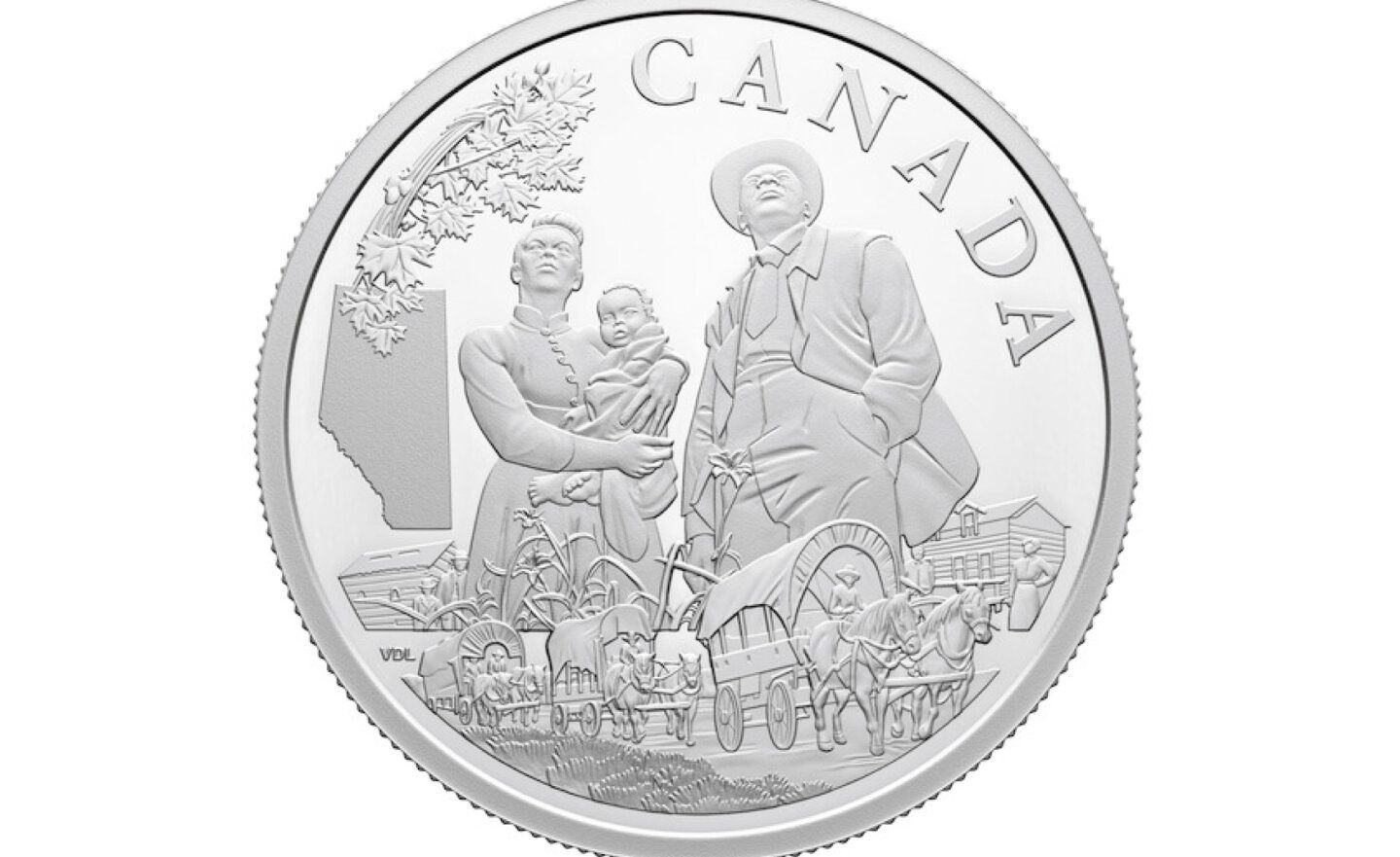 加拿大皇家鑄幣廠為紀念黑人歷史，發行紀念亞伯達省安博谷開拓者的銀幣
