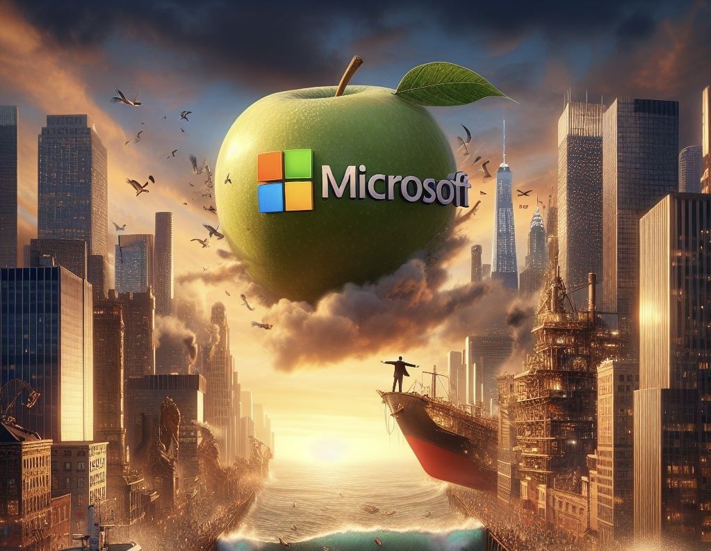 Microsoft 微軟市值一度超車 Apple 蘋果，成為全球市值最高公司