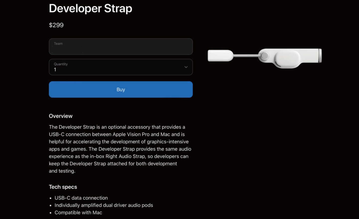 蘋果推出 Apple Vision Pro 開發者專用頭帶，價格高達 299 美元