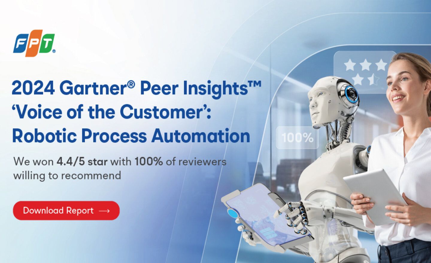 FPT Software 的機器人流程自動化在 2024 年 Gartner Peer Insights「客戶之聲」獲得推薦