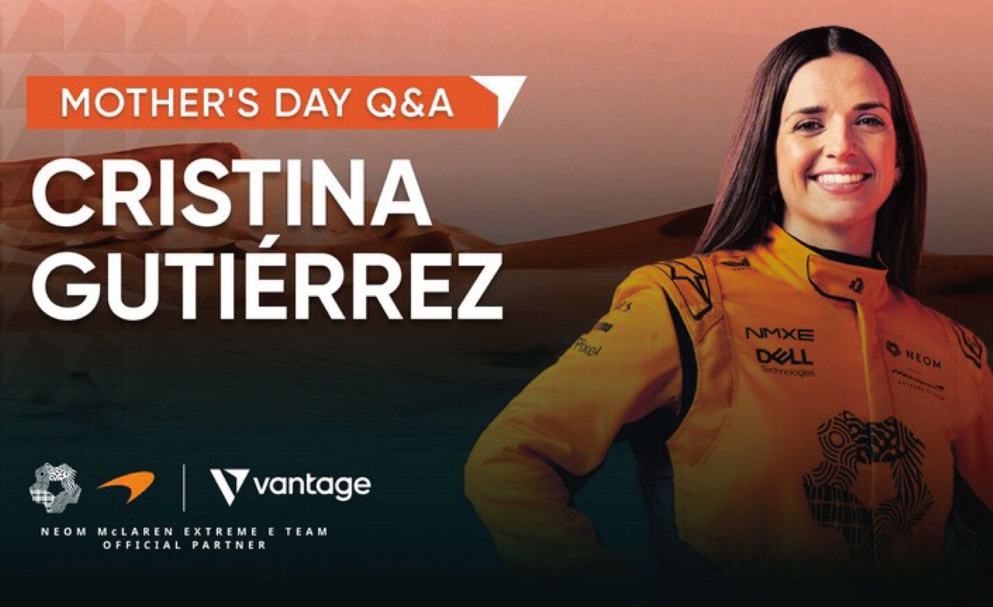 Vantage 與 NEOM McLaren Extreme E 賽車手 Cristina Gutiérrez 共慶母親節